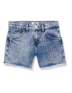 Koton Mädchen Jean Embroidered Pocket Detail Shorts, Mid Indigo (740), 6-7 Jahre EU von Koton