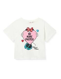 Koton Mädchen Minnie Mouse Lizenziertes Kurzarm Baumwolle T-Shirt, Ecru (010), 9-10 Jahre von Koton
