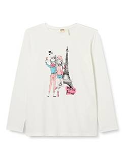 Koton Mädchen Printed Long Sleeve T-Shirt Crew Neck Cotton T Shirt, Off White (001), 3-4 Jahre EU von Koton