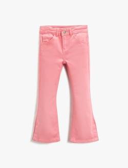 Koton Mädchen Spanische Beinjeans Mit Taschen Aus Baumwolle Casual Pants, Rosa (274), 5-6 Jahre EU von Koton