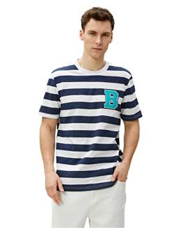 Koton Men Oversized T-Shirt Varsity Embroidered Crew Neck Short Sleeve Cotton von Koton