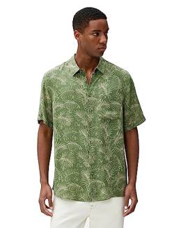 Koton Men Short Sleeve Shirt Botanical Printed Pocket Detailed Classic Neck von Koton