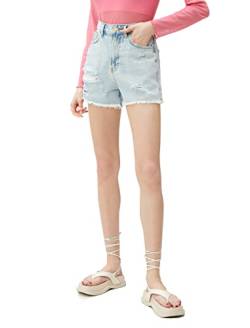 Koton Women Cotton High Waist Destroyed Jean Shorts von Koton