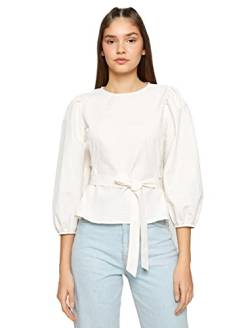 Koton Women Elastic Waist Blouse Puff Sleeve Crew Neck Tissued von Koton