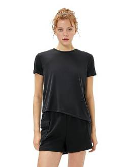 Koton Women Modal Mix Asymmetric Crop Sport T-Shirt von Koton