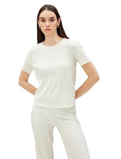 Koton Women Pleated Crew Neck Short Sleeve T-Shirt von Koton