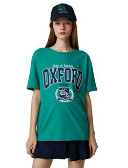 Koton Women Short Sleeve Crew Neck Oxford Printed T-Shirt von Koton