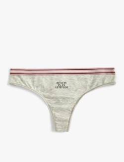 Koton Women Slogan Printed Ribbed String Panties von Koton