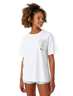 Koton Women Tweety Licensed Crew Neck Short Sleeve Back Printed T-Shirt von Koton