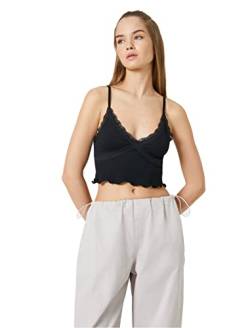 Koton Women V Neck Ribbed Strappy Crop Tanktop von Koton