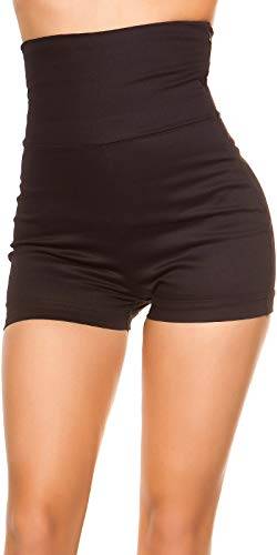 Koucla Damen High Waist Shorts Hotpants (Schwarz, M) von Koucla
