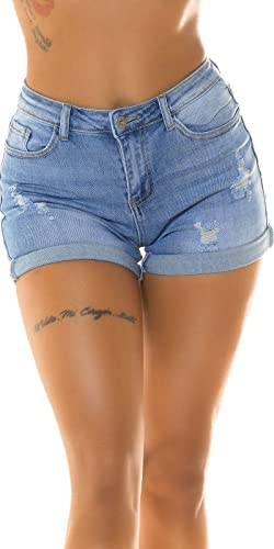Koucla High Waist Push up Jeans Shorts im Used Look 42 von Koucla