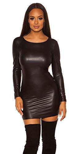 Koucla Kleid Wetlook Lederlook Minikleid 34/36/38 (Schwarz) von Koucla