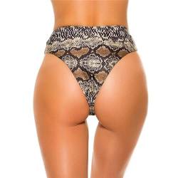 Koucla Sexy Damen High Waist Bikinihose Brazilian-Cut Schlangen-Optik 36 (S) von Koucla