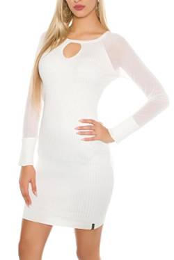 Koucla Sexy Strick Kleid mit Keyhole Cut, Farbe:Weiß, Größe:Einheitsgroesse von Koucla