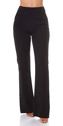 Koucla Uni Business High Waist Stoff Hose mit Schlag und Biesennaht M von Koucla