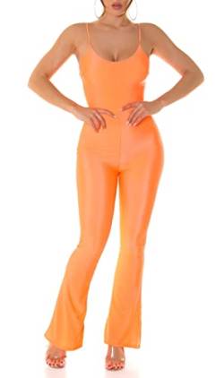 Shiny Träger Long Jumpsuit mit Schlag One Size (Einheitsgröße) von Koucla