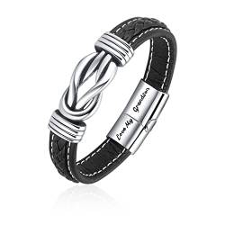 Großmutter Und Enkel Für Immer Miteinander Verbunden Geflochtenes Lederarmband, Geflochtenes Lederarmband Für Männer Enkel Armband Von Oma Inspirierender Armband Geschenkschmuck Aus Edelstahl (1Pcs) von Koufeil