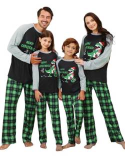 Kouric Weihnachtspyjama Familie Set, Dino Weihnachts Pyjama Damen, Schlafanzug Weihnachten Damen, Tyrannosaurus Rex Matching Pyjamas Couple,Christmas Pyjama Geschenke für Frauen Weihnachten,Damen-M von Kouric