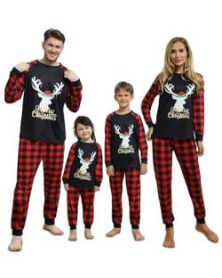Kouric Weihnachtspyjama Kind-Schlafanzug Weihnachten Kinder,Weihnachtspyjama Familie Set,Kinder Pyjama Mädchen Jungen,Geschenke für Junge/Mädchen Weihnachten, Junge/Mädchen-10T von Kouric