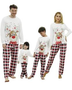 Weihnachts Pyjama Damen,Weihnachtspyjama Paare,Weihnachts Schlafanzug Damen,Matching Pyjamas Couple, Pyjama Kariert Damen,Geschenke für Mama Weihnachten,Kuschel Pyjama Weihnachten,Frauen-3XL von Kouric