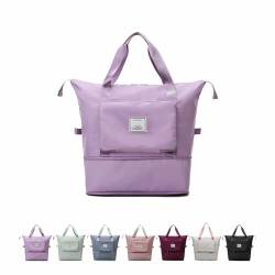 Foldie Travel Bag Expandable, Large Capacity Folding Travel Bag, Lightweight Waterproof Foldable Travel Bag, Weekender Travel Bag, Overnight Bag, Travel Duffel Bags for Women, Purple von KraPhy