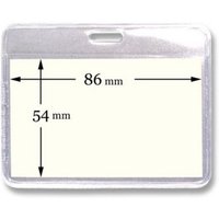 Kranholdt Schlüsselanhänger Ausweishülle / Kartenhalter in Transparent (25-tlg), für Namenschilder, horizontal tragbar, Langloch von Kranholdt