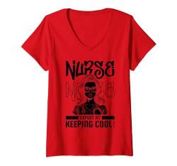 Damen Pflegekraft Krankenhaus Krankenpflegerin - Krankenschwester T-Shirt mit V-Ausschnitt von Krankenschwester Geschenke & Ideen