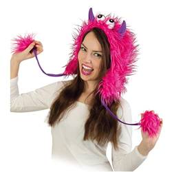 Krause & Sohn Mütze für Damen pinkes Monster KW 60 cm Plüschmütze Fasching Winter von Krause & Sohn