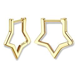 KRFY Ohrringe Creolen silber 925 für Damen18 Karat Vergoldete Klein Creolen Stern Ohrringe für Frauen Mädchen von Krfy