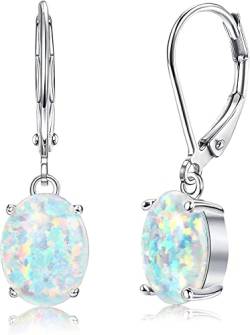 KRFY S925 Silber Ohrringe für Damen Erstellt Opal Ohrringe Ohrstecker Drop Dangle Ohrringe Reifen Ohrringe Crawler Climber CZ Opal Silber Ohrringe für Damen von Krfy