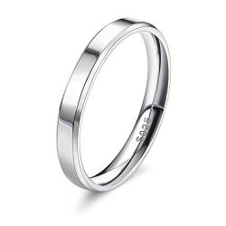 Krfy S925 Silber Ring für Damen Männer 18K Weißgold Plattiert Plain Daumen Finger Ring poliert Aussage Versprechen Verlobung Ewigkeit Ehering Ringe Frauen Komfort Fit 3mm 4mm 5mm 6mm von Krfy