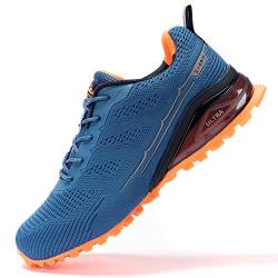 Kricely Traillaufschuhe Herren Leicht Atmungsaktiv Wanderstiefel rutschfest Laufschuhe Outdoor Fitness Straßenlaufschuhe（Blau 41） von Kricely