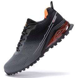 Kricely Traillaufschuhe Herren Leicht Atmungsaktiv Wanderstiefel rutschfest Laufschuhe Outdoor Fitness Straßenlaufschuhe（Grau 46） von Kricely