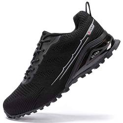 Kricely Traillaufschuhe Herren Leicht Atmungsaktiv Wanderstiefel rutschfest Laufschuhe Outdoor Fitness Straßenlaufschuhe（Schwarz 40） von Kricely