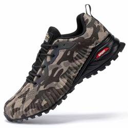 Kricely Traillaufschuhe Herren Leicht Atmungsaktiv Wanderstiefel rutschfest Laufschuhe Outdoor Fitness Straßenlaufschuhe（Tarnung 50） von Kricely