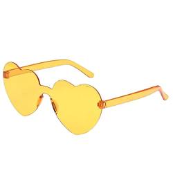 Kripyery Outdoor Sonnenbrille Süß Mehrfarbig Randlos Dame Sonnenbrille Flexibler Augenschutz Orange von Kripyery
