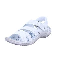 KRISBUT Damen Sandale 7069-2 Leder Klettverschluss Atmungsaktiv Elastisch Flexibel Gepolstert Leicht Weiß (White) Größe 40 EU von Krisbut
