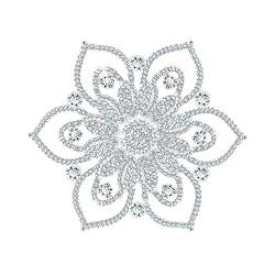 Blumenbrosche Silberbrosche mit eingelegtem funkelnden Kristall Mantel Pullover Kleid Brautgeschenk mit Schmuckschatulle von KristLand