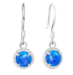 KristLand Damen Opal Ohrringe 925 Silber Ohrstecker Weißer Opal Zirkon Anhänger Hochzeit Damenschmuck Geschenkbox von KristLand