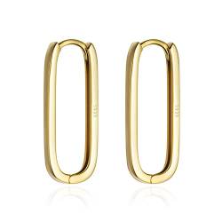 KristLand S925 Creolen Ohrringe für Damen Mädchen Silber/Gold Creolen Ohrringe Mit Geschenkebox Goldene Ton-2 von KristLand