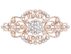 Österreichische Kristallblumen-Brosche für die Braut, Vintage-Design, Hochzeit/Party/Geburtstagsgeschenk mit Schmuckschatulle Roségold von KristLand