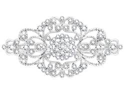 Österreichische Kristallblumen-Brosche für die Braut, Vintage-Design, Hochzeit/Party/Geburtstagsgeschenk mit Schmuckschatulle Silber von KristLand