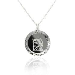 Damen Halskette 925 Silber Sternzeichen Tierkreiszeichen Jungfrau hergestellt mit Swarovski®Kristall Farbe Crystal Silber von Kristallwerk