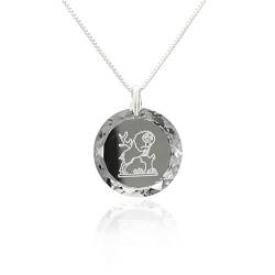 Damen Halskette 925 Silber Sternzeichen Tierkreiszeichen Widder hergestellt mit Swarovski®Kristall Farbe Crystal Silber von Kristallwerk
