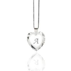 Damen Halskette 925 Sterling Silber mit SWAROVSKI ELEMENTS Herz Crystal Buchstabe" A " von Kristallwerk