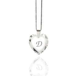 Damen Halskette 925 Sterling Silber mit SWAROVSKI ELEMENTS Herz Crystal Buchstabe" D" von Kristallwerk