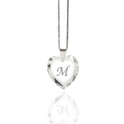 Damen Halskette 925 Sterling Silber mit SWAROVSKI ELEMENTS Herz Crystal Buchstabe" M" von Kristallwerk