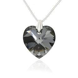 Herz Anhänger Herzkette mit Swarovski Elements Kristall Damenkette Silber 925 von Kristallwerk