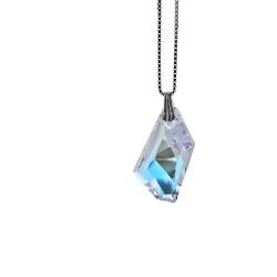 Kristallwerk, Damen Kette 925 Silber mit 23mm SWAROVSKI ELEMENTS De-Art Pendant Farbe Crystal Aurore Boreale von Kristallwerk